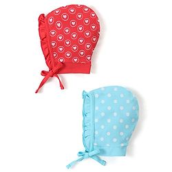Babyhug 100% Cotton Cap with Knot Pack of 2 - Multicolor