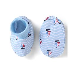 Babyhug 100% Cotton Cap Mittens & Booties Set Boat Print  Blue - Diameter  11.5 Cm