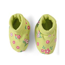 Babyhug 100% Cotton Cap Mittens & Booties Set Floral Print - Green