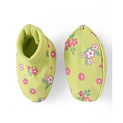 Babyhug 100% Cotton Cap Mittens & Booties Set Floral Print - Green