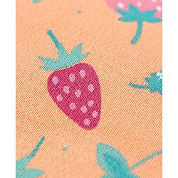 Babyhug 100% Cotton Cap Mittens & Booties Set Strawberry Print - Multicolour