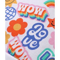 Babyhug 100% Cotton Cap Mittens & Booties Set Text Print Multicolour - Diameter  11.5 cm