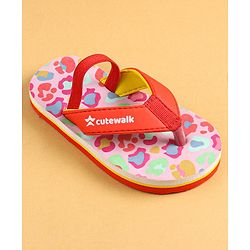 Cute Walk by Babyhug Slip On Flip Flops with Back Strap Closure - Red