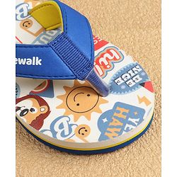 Cute Walk by Babyhug Slip On Flip Flops Lion Print -Blue