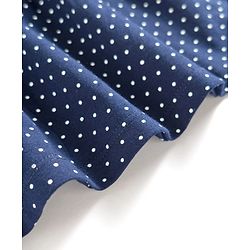 Babyhug Single Jersey Sleeveless Frock with Heart Print - Navy