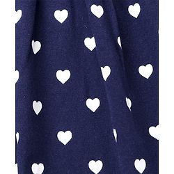 Babyhug Single Jersey Sleeveless Frock with Heart Print - Navy