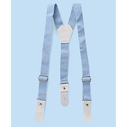 Babyhug Cotton Woven Full Sleeves Solid Party Wear Shirt & Trouser Set with Suspender & Bow - Sky Blue