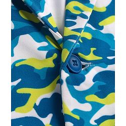 Babyhug Full Sleeves Blazer with Camouflage Print - Blue