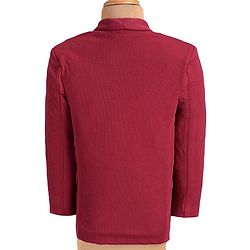Babyhug Woven  Full Sleeves Solid Blazer With Text Print T-Shirt - Maroon & Black