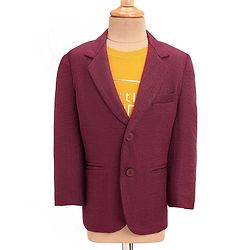 Babyhug Woven Full Sleeves Solid Colour Blazer & Printed T-Shirt - Maroon
