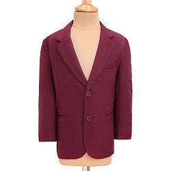Babyhug Woven Full Sleeves Solid Colour Blazer & Printed T-Shirt - Maroon