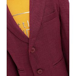 Babyhug Woven Full Sleeves Solid Colour Blazer & Printed T-Shirt - Maroon
