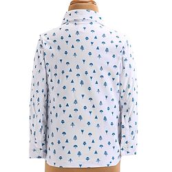 Babyhug Woven Full Sleeves Tree Printed 3 Piece Party Suit - Blue