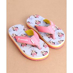 Cute Walk by Babyhug Disney Slip On Flip Flops With Minnie Mouse Graphics - Pink & Blue