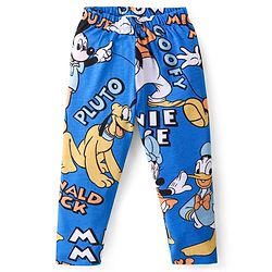 Babyhug Disney Cotton Lycra Full Length Legging with Mickey Mouse & Friends Print - Blue