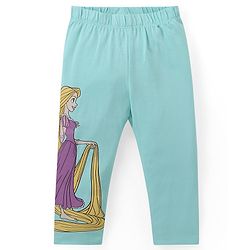 Babyhug Disney Lycra Knit Full Length Leggings with Disney Princess Print Pack of 3 - Sky Navy Blue & Purple