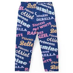 Babyhug Disney Lycra Knit Full Length Leggings with Disney Princess Print Pack of 3 - Sky Navy Blue & Purple