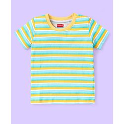 Babyhug 100% Cotton Knit Half Sleeves T-Shirt with Frog Graphics Pack of 3- Multicolour
