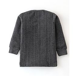 Babyhug Full Sleeves Thermal Wear Pullover Vest & Pant Set - Dark Grey