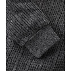 Babyhug Full Sleeves Thermal Wear Pullover Vest & Pant Set - Dark Grey