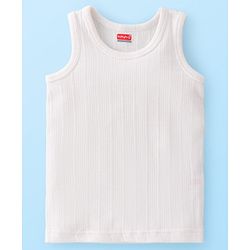 Babyhug Full Sleeves Solid Thermal Vests & Pant Set of 3 - Off White
