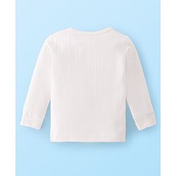 Babyhug Full Sleeves Solid Thermal Vests & Pant Set of 3 - Off White