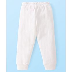 Babyhug Full Sleeves Solid Thermal Vests & Pant Set of 3 - Off White