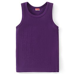 Babyhug Full Sleeves Solid Thermal Vests & Pant Set - Purple