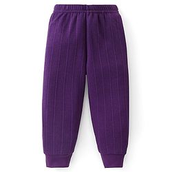 Babyhug Full Sleeves Solid Thermal Vests & Pant Set - Purple