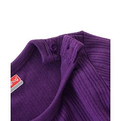 Babyhug Full Sleeves Solid Thermal Vests & Pant Set - Purple