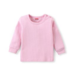 Babyhug Solid Colour Full Sleeves Thermal Vest with Pullover & Pant Pack of 3 - Pink