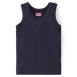 Babyhug Full Sleeves Solid Thermal Vests & Pant Set of 3 - Navy Blue