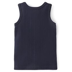Babyhug Full Sleeves Solid Thermal Vests & Pant Set of 3 - Navy Blue