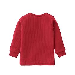 Babyhug Full Sleeves Solid Color Thermal Wear Pullover Vest & Pant Set - Red