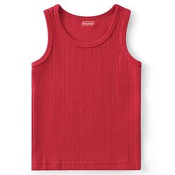 Babyhug Full Sleeves Solid Color Thermal Wear Pullover Vest & Pant Set - Red