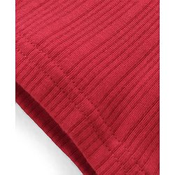 Babyhug Full Sleeves Solid Color Thermal Wear Pullover Vest & Pant Set - Red