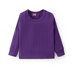 Babyhug Full Sleeves Solid Colour Thermal Vests Pack of 2 - Purple & Brown