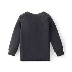 Babyhug Cotton Full Sleeves Pull Over Solid Thermal Vest - Dark Grey