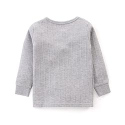 Babyhug Pull Over Full Sleeves Solid Color Thermal Vest - Light Grey
