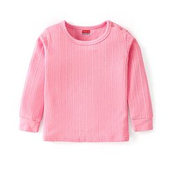 Babyhug Full Sleeves Thermal Wear Vest with Solid Colour - Pink