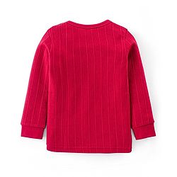 Babyhug  Pull Over Full Sleeve  Thermal Vest with Striped Design - Red