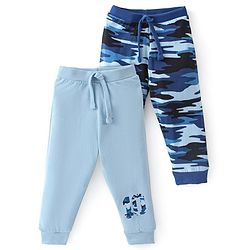 Babyhug Cotton Knit Full Length Lounge Pants Camouflage Print Pack of 2 - Multicolour