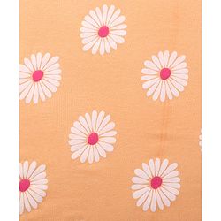 Babyhug Double Ply Terry Floral Print Hooded Towel L 76 x B 76 cm - Peach