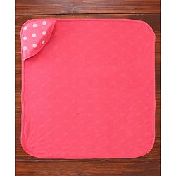 Babyhug Double Ply Terry Hooded Towel with Polka Dot Print L 73.5 x B 73.5 cm - Pink