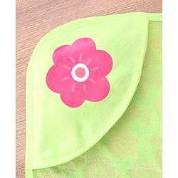 Babyhug Terry Knit Hooded Bath Towel With Floral Print L 76 x B 76 cm - Green