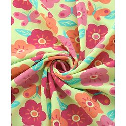 Babyhug Terry Knit Hooded Bath Towel With Floral Print L 76 x B 76 cm - Green