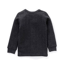 Babyhug Full Sleeves Solid Thermal Vest & Pant - Dark Grey