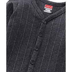 Babyhug Full Sleeves Solid Thermal Vest & Pant - Dark Grey