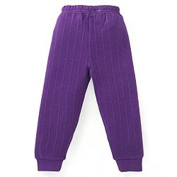 Babyhug Full Sleeves Front Open  Thermal Vest & Pant Set Solid Colour - Purple