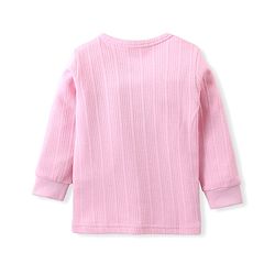 Babyhug Cotton Full Sleeves Thermal Vest and Pant Set Solid - Pink